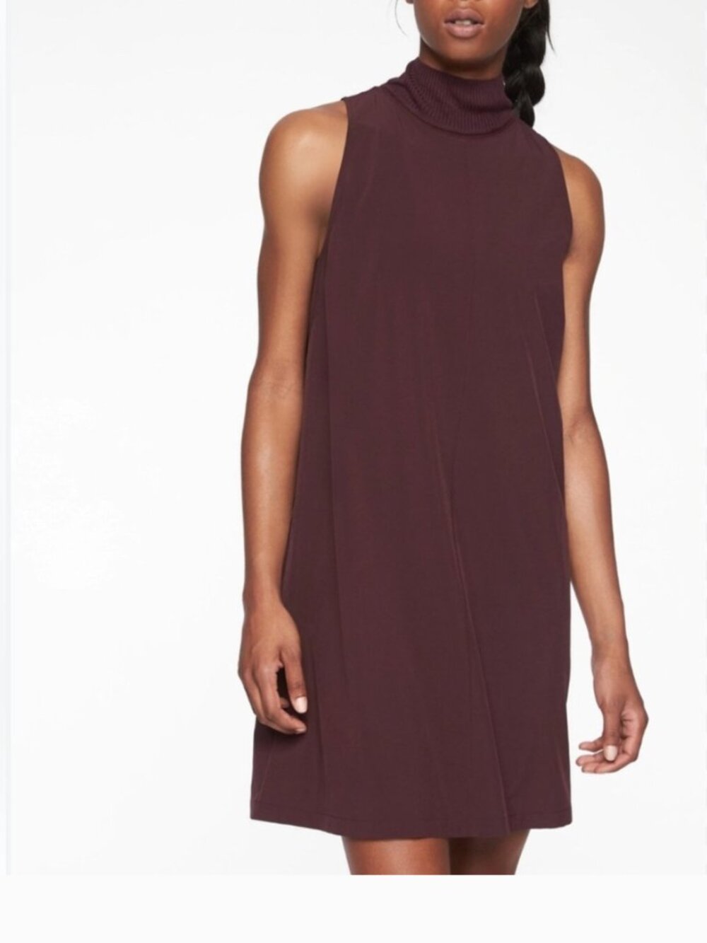 Athleta Women’s Sleeveless Zip-Front Shift Dress in Deep Plum Size X-Small